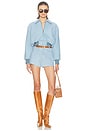 view 6 of 7 The Suede Micro Shorts in Faded Denim