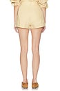 view 5 of 7 Washed Linen Pleated Short in Basket Beige