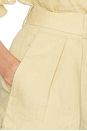 view 7 of 7 Washed Linen Pleated Short in Basket Beige