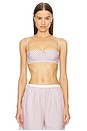 view 1 of 5 Wide Stripe Poplin Bra in Mauve Stripe