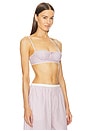 view 2 of 5 Wide Stripe Poplin Bra in Mauve Stripe