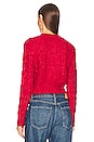 view 3 of 4 Lamis Cropped Cable Cardigan in Red