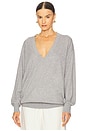 view 1 of 4 Quintana Oversized V Neck Sweater in Heather Grey