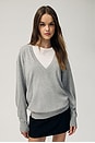 view 2 of 8 Quintana Oversized V Neck Sweater in Heather Grey