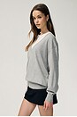view 3 of 8 Quintana Oversized V Neck Sweater in Heather Grey
