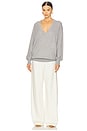 view 4 of 4 Quintana Oversized V Neck Sweater in Heather Grey