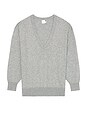view 7 of 8 Quintana Oversized V Neck Sweater in Heather Grey