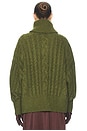 view 3 of 5 Claudiya Cable Turtleneck in Forest Green