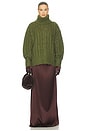 view 4 of 5 Claudiya Cable Turtleneck in Forest Green