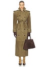 view 1 of 3 MANTEAU SUEDE TRENCH COAT in Khaki Green