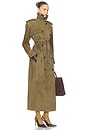 view 2 of 3 MANTEAU SUEDE TRENCH COAT in Khaki Green