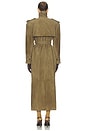 view 3 of 3 MANTEAU SUEDE TRENCH COAT in Khaki Green