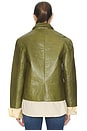view 3 of 4 Puffy Leather Jacket in Avocado