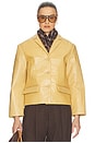 view 1 of 4 Puffy Leather Jacket in Maize