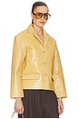 view 2 of 4 Puffy Leather Jacket in Maize