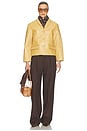 view 4 of 4 Puffy Leather Jacket in Maize