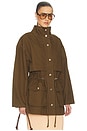 view 1 of 4 CHAQUETA GARMENT WASHED UTILITY JACKET in Army Green