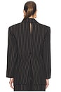 view 4 of 7 Stripe Twill Boyfriend Blazer in Dark Grey Stripe
