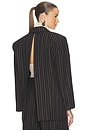 view 5 of 7 Stripe Twill Boyfriend Blazer in Dark Grey Stripe