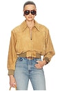 view 1 of 4 BLOUSON THE SUEDE ZIP BOMBER in Saddle Brown