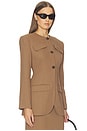view 2 of 4 Wool Blend Suiting Jacket With Bows in Toffee & Black