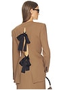 view 4 of 4 Wool Blend Suiting Jacket With Bows in Toffee & Black