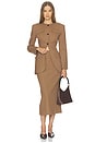 view 5 of 4 Wool Blend Suiting Jacket With Bows in Toffee & Black