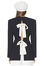 view 4 of 4 Wool Blend Suiting Jacket With Bows in Black & Ivory