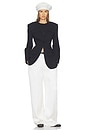 view 5 of 4 Wool Blend Suiting Jacket With Bows in Black & Ivory