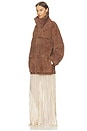 view 4 of 4 Suede Oversized Utility Jacket in Malt