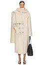 view 1 of 3 Oversized Coat With Detachable Scarf in Ivory