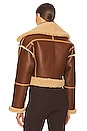 view 4 of 5 Cropped Faux Shearling Jacket in Coffee Brown