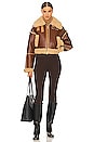 view 5 of 5 Cropped Faux Shearling Jacket in Coffee Brown