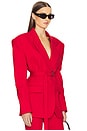 view 3 of 6 The Belted Blazer in Lipstick Red