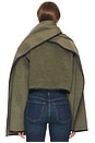 view 4 of 5 Boxy Jacket With Detachable Scarf in Olive Melange