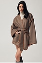 view 1 of 8 Wool Blend Blanket Coat in Coffee Melange