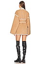 view 3 of 3 Wool Blend Embroidered Blanket Coat in Tan