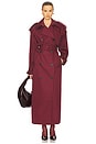view 1 of 4 Classic Oversized Trench in Burgundy