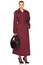 view 4 of 4 Classic Oversized Trench in Burgundy