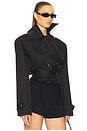 view 2 of 5 Oversized Cropped Trench in Black