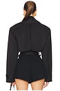 view 4 of 5 Oversized Cropped Trench in Black