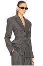 view 2 of 4 The Tweed S Curve Blazer in Charcoal Melange