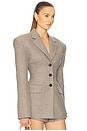 view 2 of 4 The Tweed S Curve Blazer in Taupe Melange