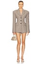 view 4 of 4 The Tweed S Curve Blazer in Taupe Melange