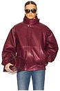 view 1 of 5 The Oversized Leather Bomber in Oxblood