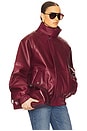 view 3 of 5 The Oversized Leather Bomber in Oxblood