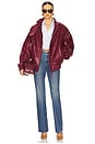 view 5 of 5 The Oversized Leather Bomber in Oxblood