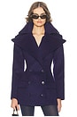 view 2 of 5 The Dramatic Collar Peacoat in Navy