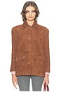 view 2 of 6 The Schoolhouse Jacket in Suede in Chestnut