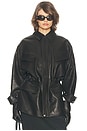 view 2 of 5 The Peplum Leather Moto Jacket in Black